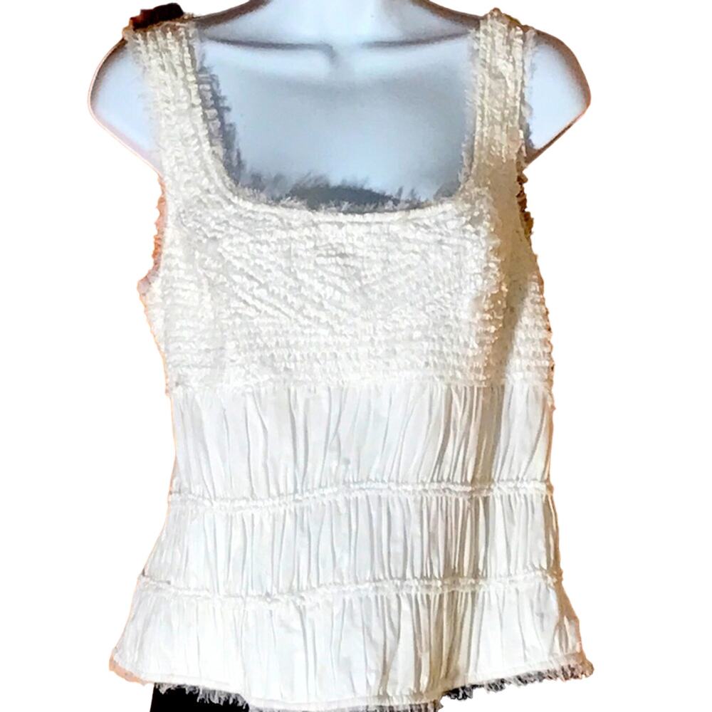 NWOT. International Concepts Cute White Cotton Top. 12